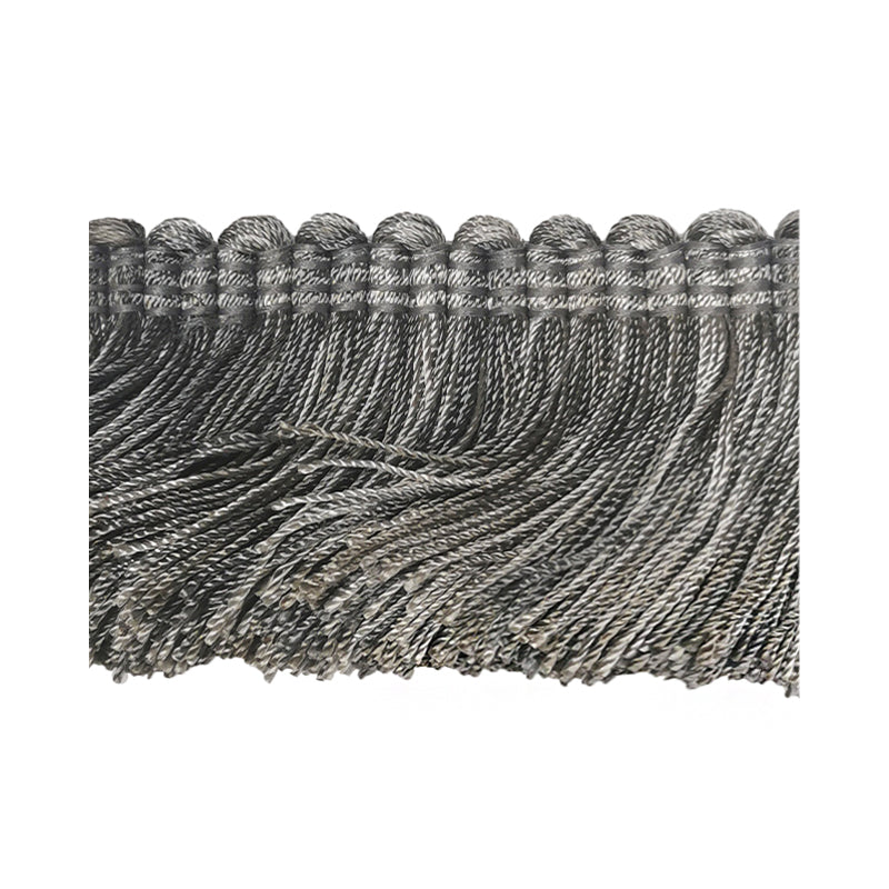 Mulberry Collection - 2" width Brush Fringe (25 Yard Roll) - BF-4004-49 Grey