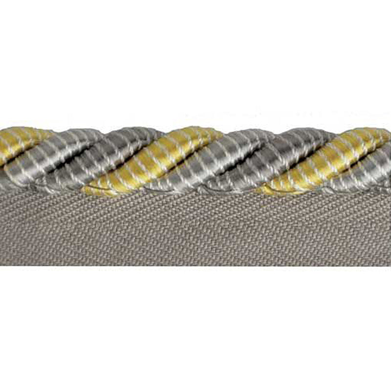 Mulberry Collection - 3/8" Width CORD WITH LIP (25 Yard Roll) - BC-10003-11/10 Grey and Gold