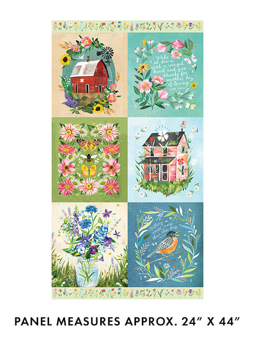 Multi A Prairie Heart Panel 24" x 44"