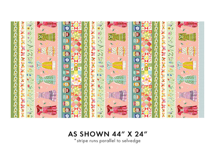 Multi A Prairie Heart Stipe Panel 44" x 24"