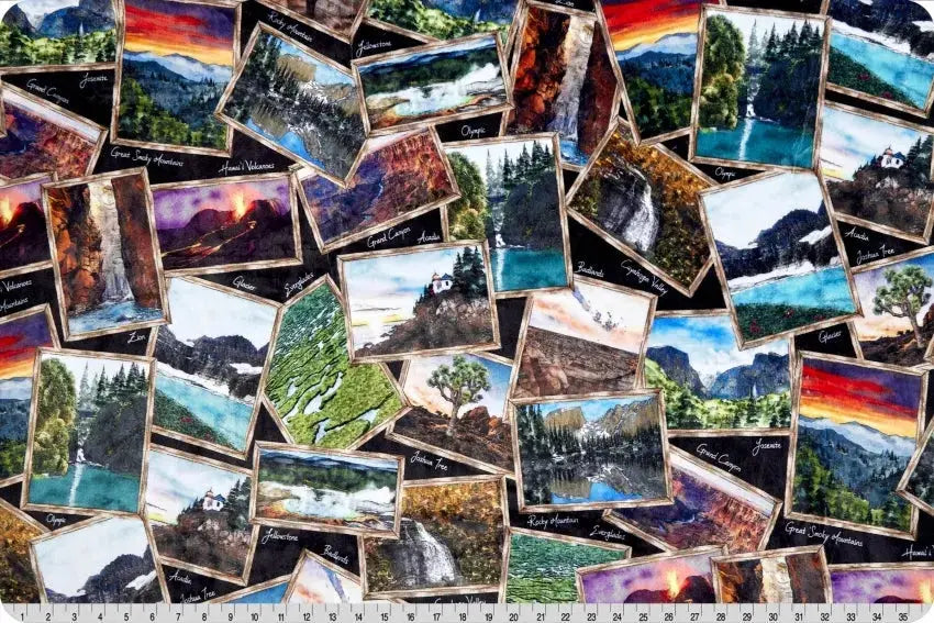 National Parks Digital Cuddle Black - Linda's Electric Quilters