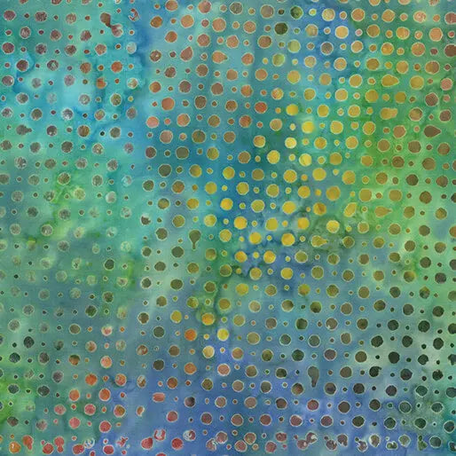 Multi Blue Big Little Dots Cotton 44"/45" Fabric Per Yard Benartex Inc