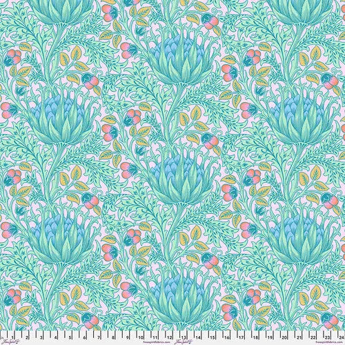 Multi Color Artichoke Lavender Cotton Wideback Fabric per yard - Linda's Electric Quilters