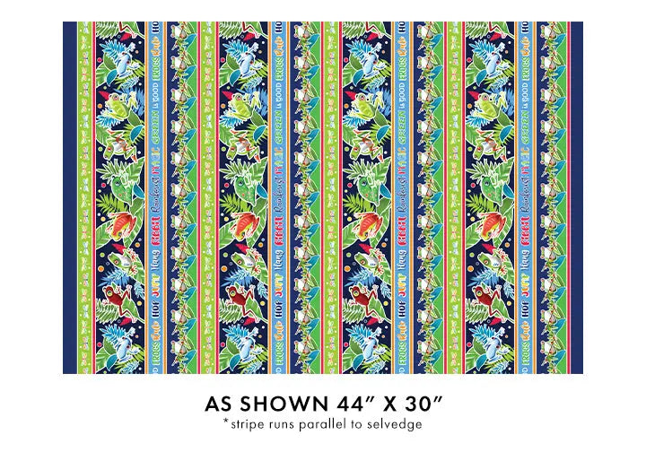 Multi Color Rainforest Glow in the Dark Stripe Cotton 44"/45" Fabric Per Yard Benartex Inc