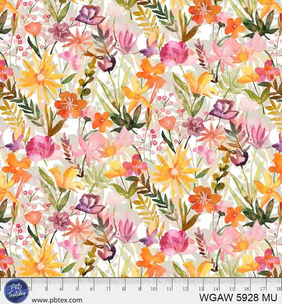 Multi Color Whispering Gardens Cotton Wideback Fabric Per Yard P&B Textiles