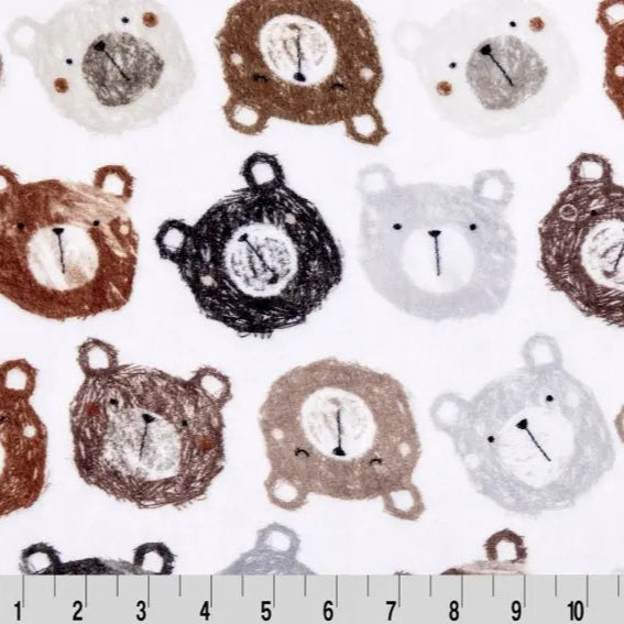 Multi Cozy Cubs Cloud Cuddle Fabric per yard - Linda's Electric Quilters