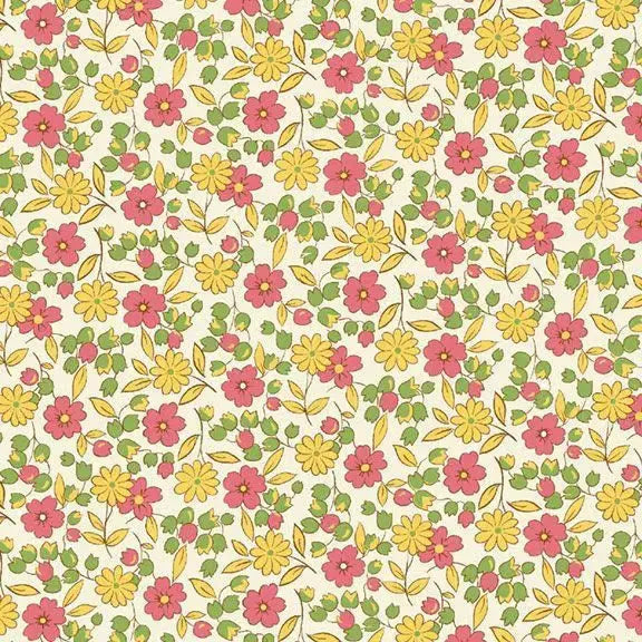 Multi Daisy & Friends Cotton Wideback Fabric Per Yard - Linda's Electric Quilters