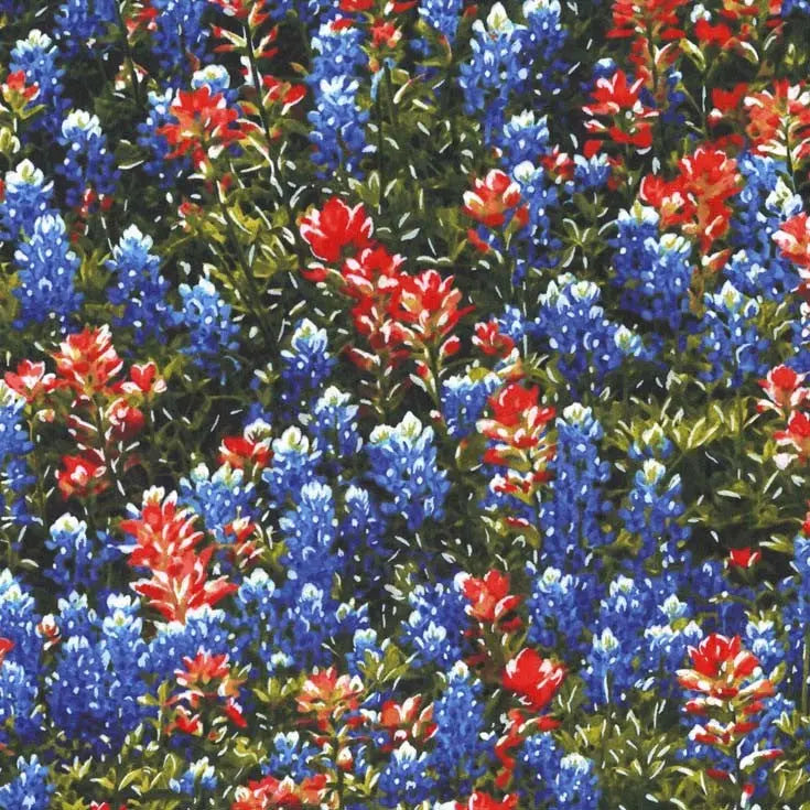 Multi Essentials Texas Flowers 44"/45" Cotton Fabric Per Yard Michael Miller Fabrics