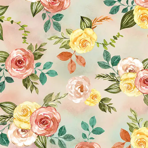 Multi Gone Country Floral Cotton 44"/45" Fabric Per Yard - Linda's Electric Quilters