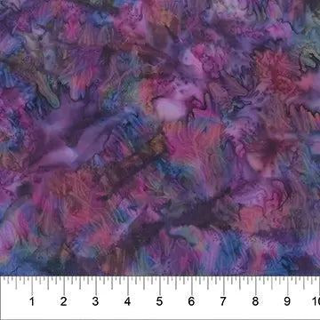 Multi Purple Punch Cotton Batik Wideback Fabric per yard - Linda's Electric Quilters