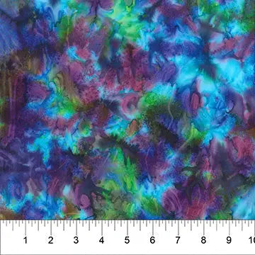 Multi Tropical Splash Cotton Batik Wideback Fabric per yard - Linda's Electric Quilters