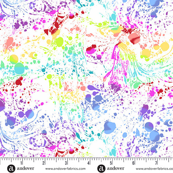 Multi White Venom Cotton Wideback Fabric