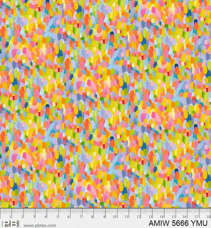 Multi Yellow Amira Cotton Wideback Fabric per yard - Linda's Electric Quilters