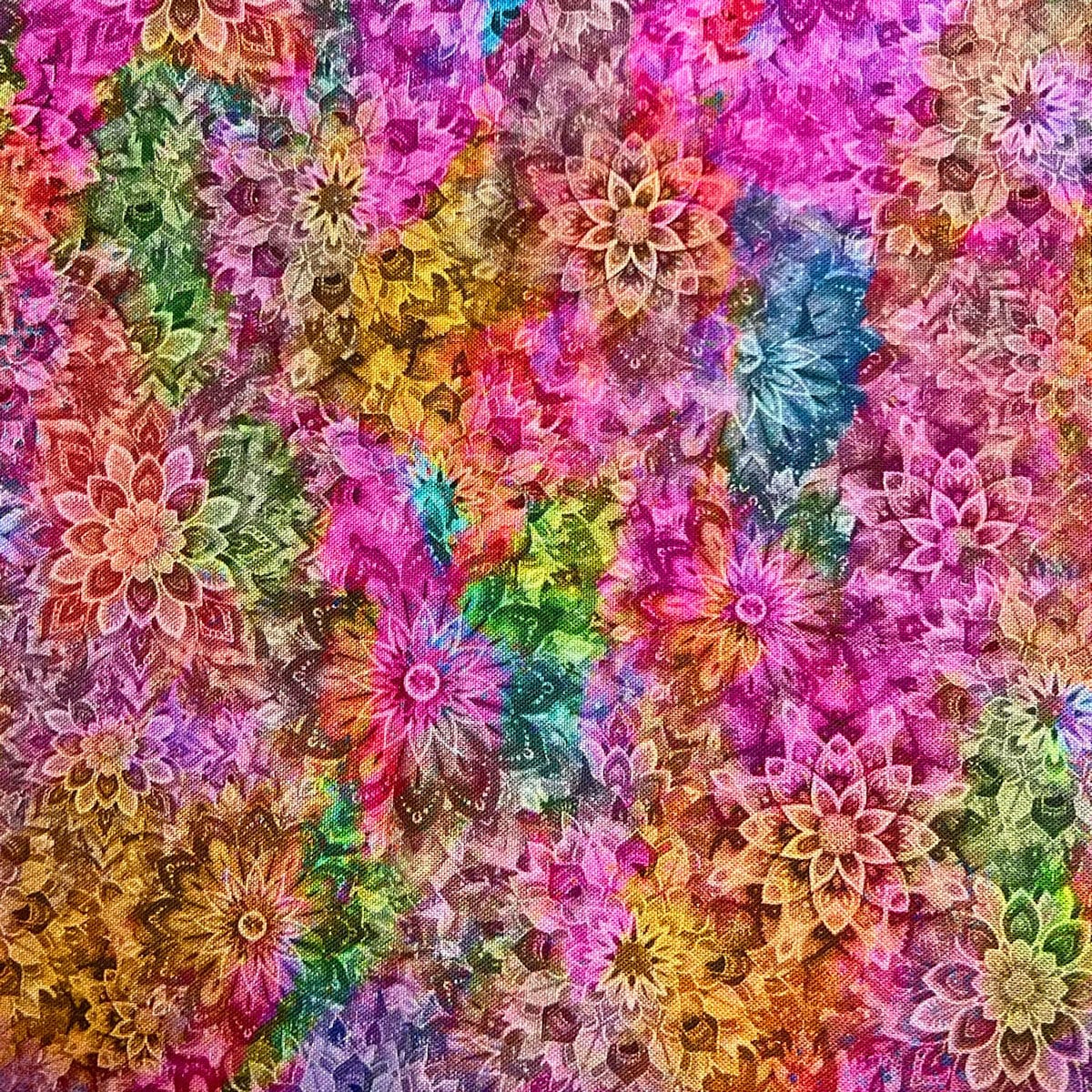 Multicolor Confetti Quilt Back - Dancin' Dahlias 108" wide Fabric per yard