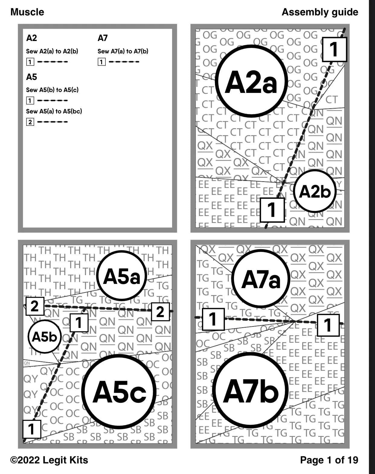Muscle Quilt Kit - Linda's Electric Quilters