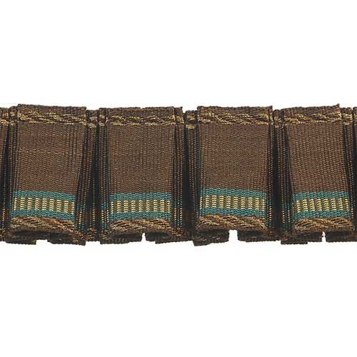 Mystique Collection - 1 3/4" width PLEATED TRIM (25 Yard Roll) - BF-1328-06/23 Brown and Teal