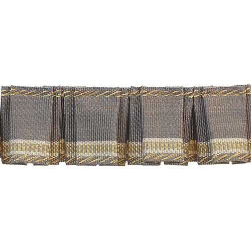 Mystique Collection - 1 3/4" width PLEATED TRIM (25 Yard Roll) - BF-1328-11/10 Grey and Gold