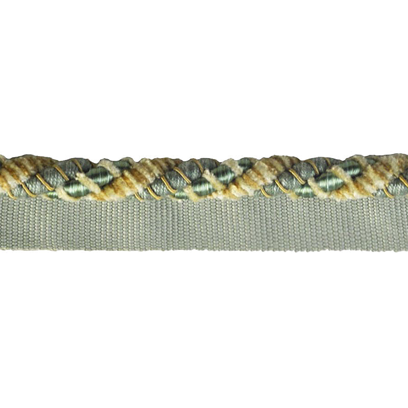 Mystique Collection - 3/8" width CORD WITH LIP (50 Yard Roll) - BC-10028-23/82 Teal and Taupe