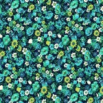 Navy Packed Flowers floral quilting fabric by Marcus