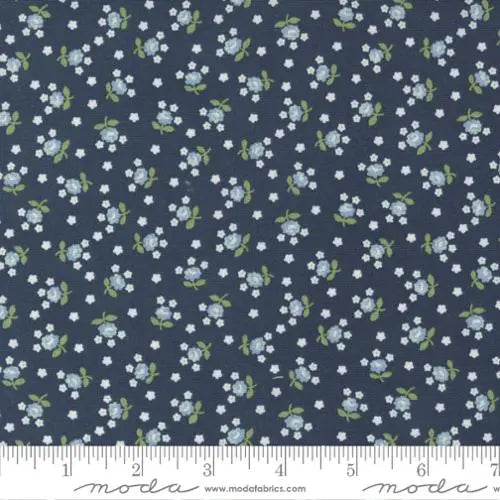 Nantucket Summer Navy Fairground Small Floral 44"/45" Fabric Per Yard Moda Fabrics & Supplies