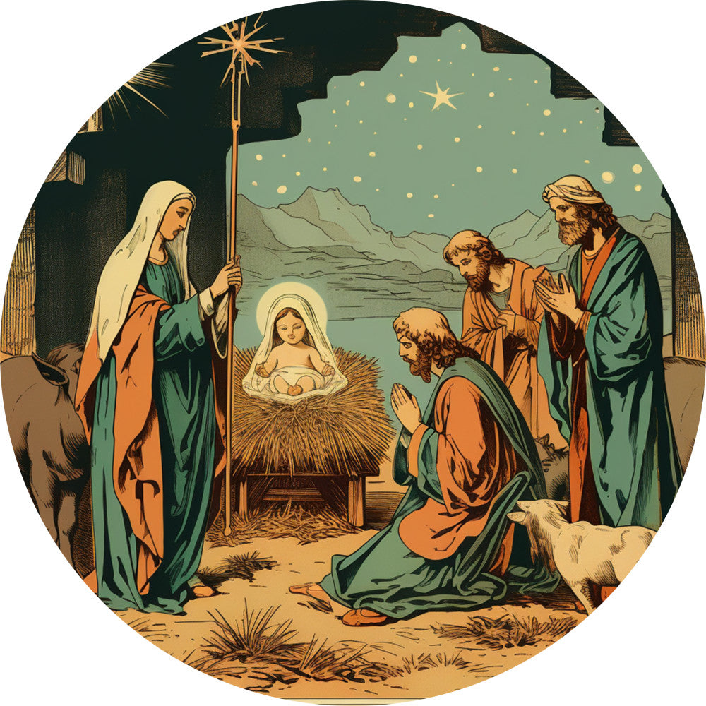 Nativity Christmas Ornaments Fabric Panel 43