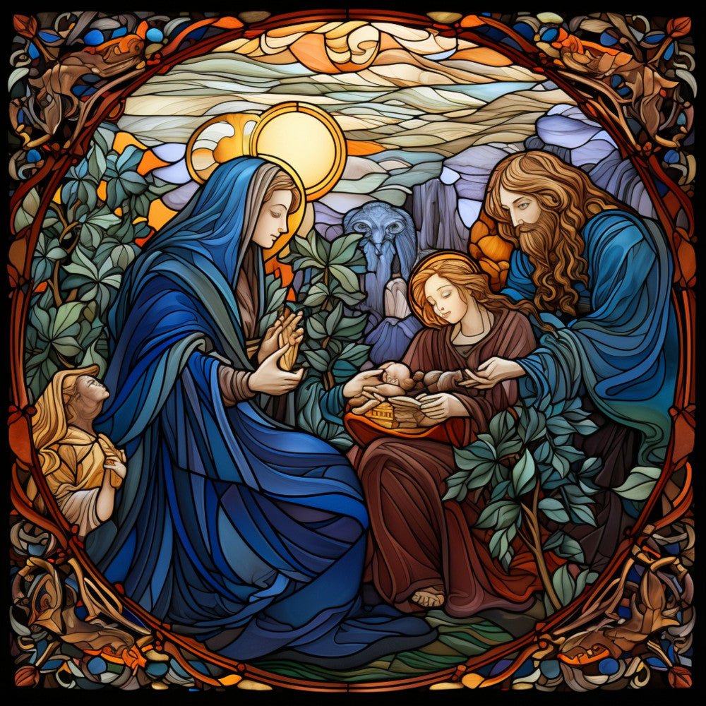 Nativity Stained Glass Fabric Panel 8
