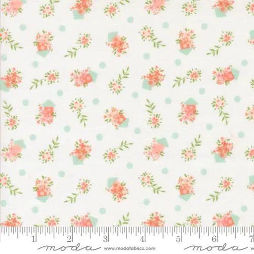 Natural Abloom Cloud Birdhouses Novelty Houses Floral 44"/45" Fabric Per Yard - Linda's Electric Quilters