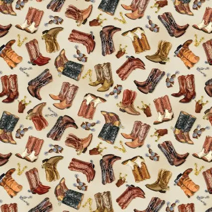 Natural Cowboys Yellowstone Cotton Wideback Fabric per yard Benartex Inc