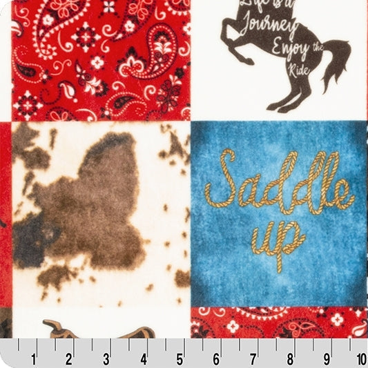 Natural Saddle Up Digital Cuddle 58/60" Fabric Per Yard