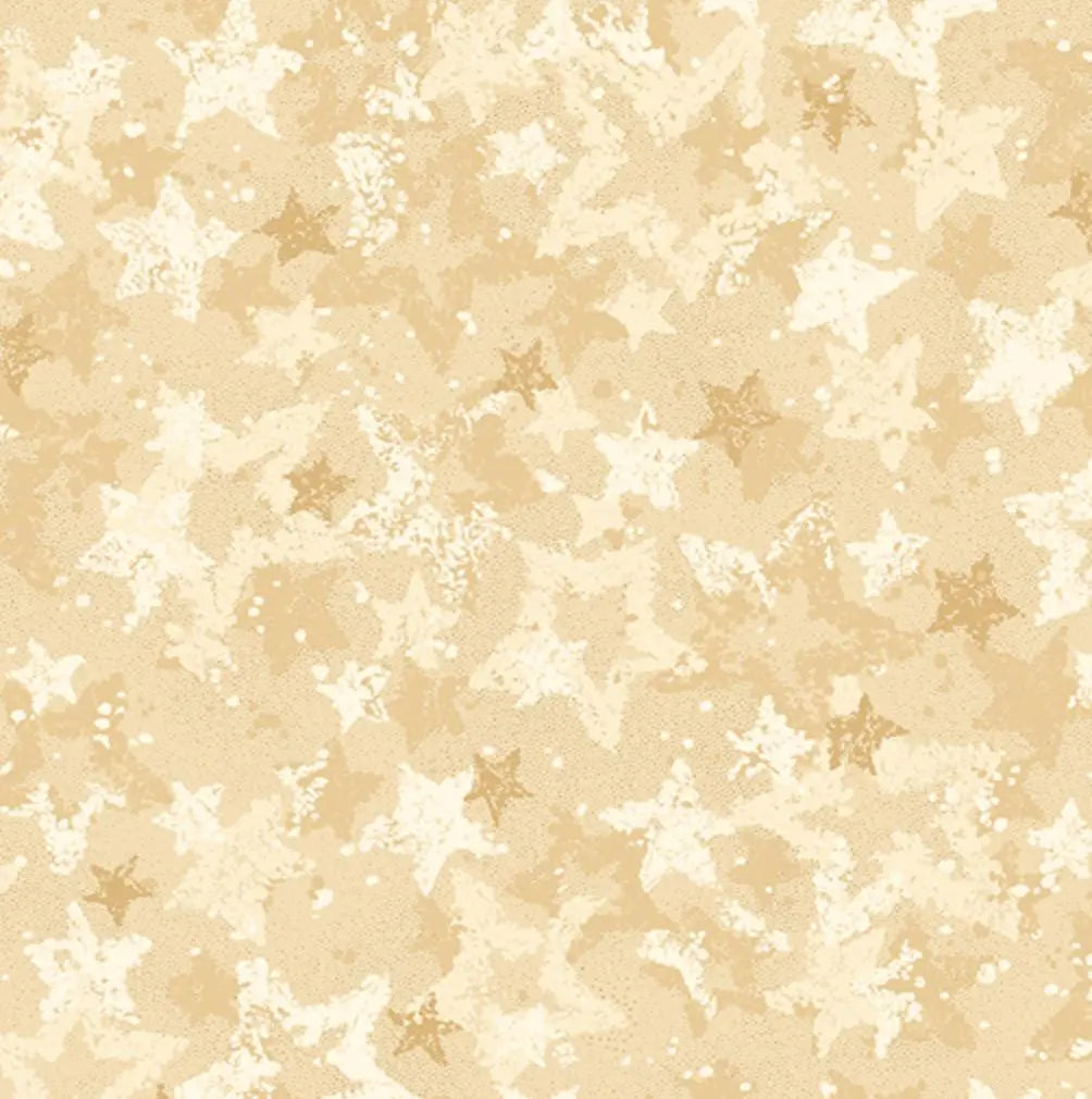 Natural Star Cream Cotton Wideback Fabric per yard - Linda's Electric Quilters