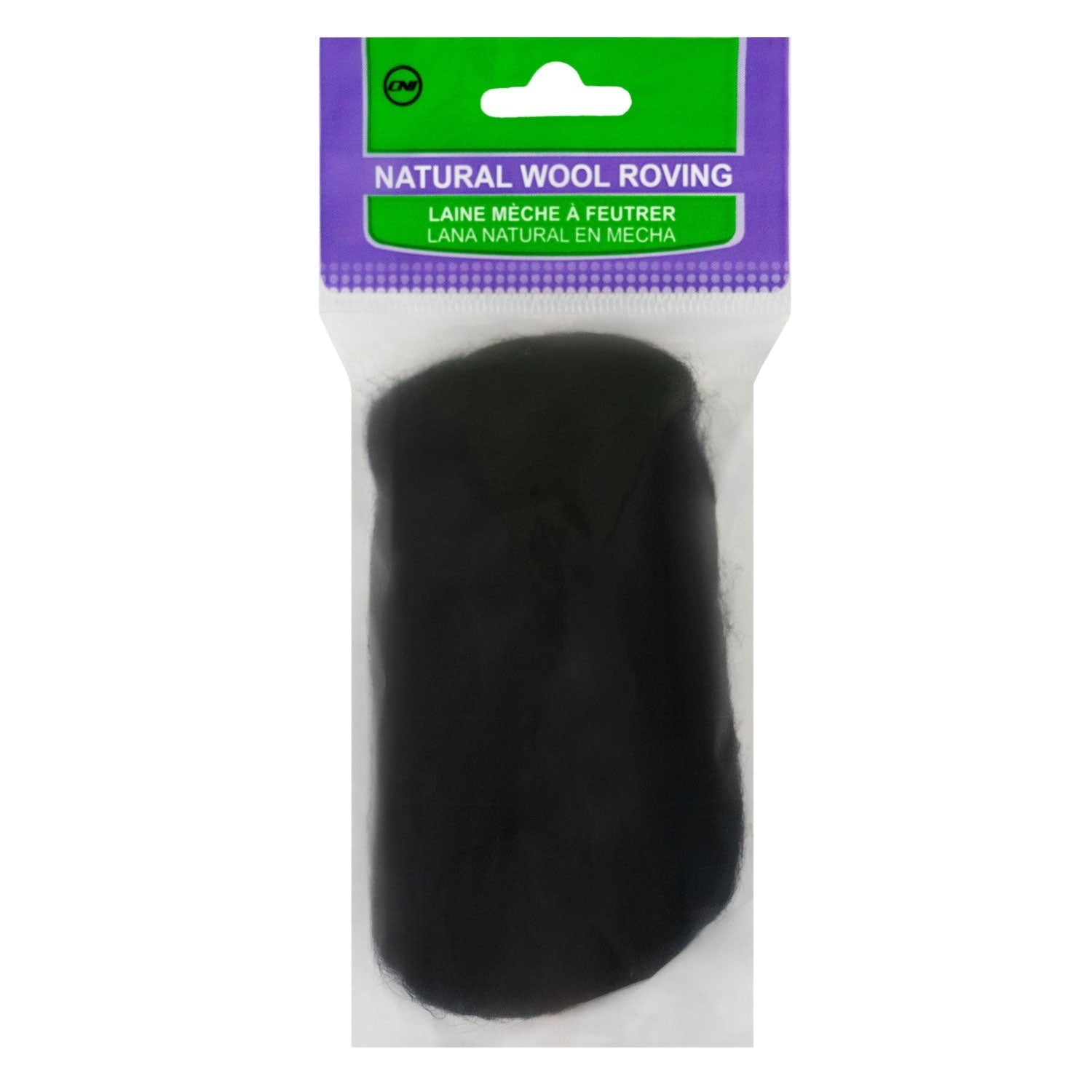 Natural Wool Roving (Black)