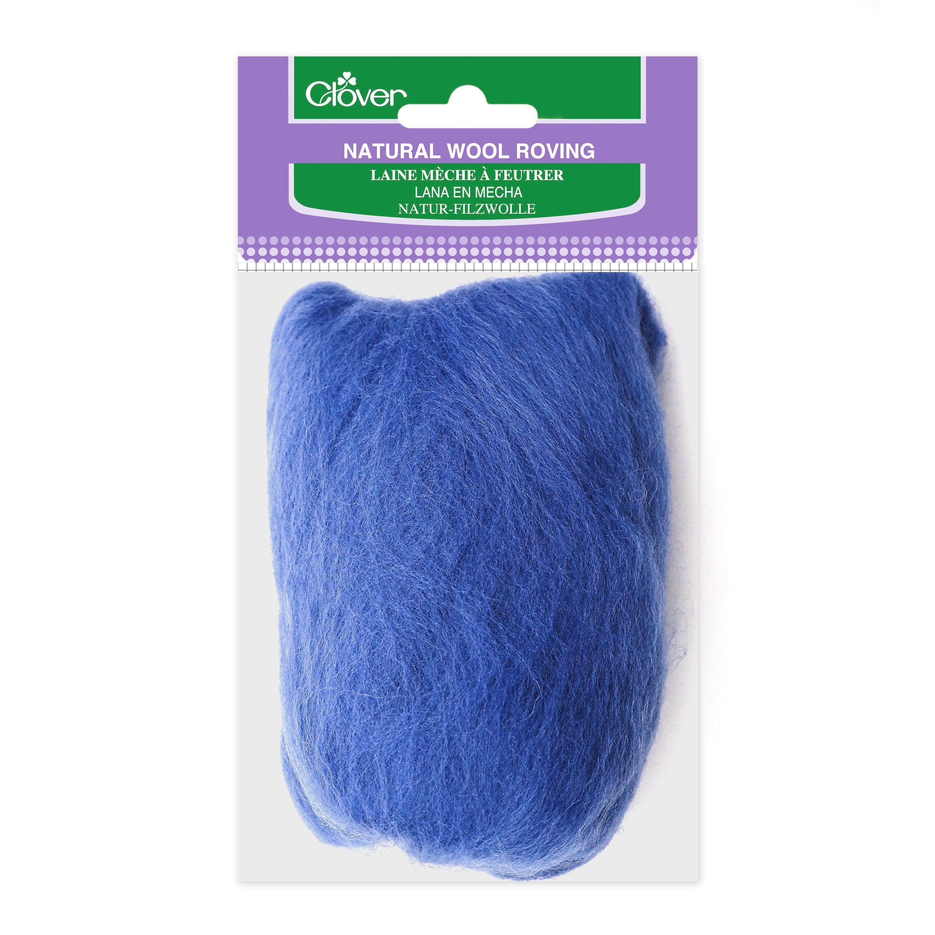 Natural Wool Roving (Blue)
