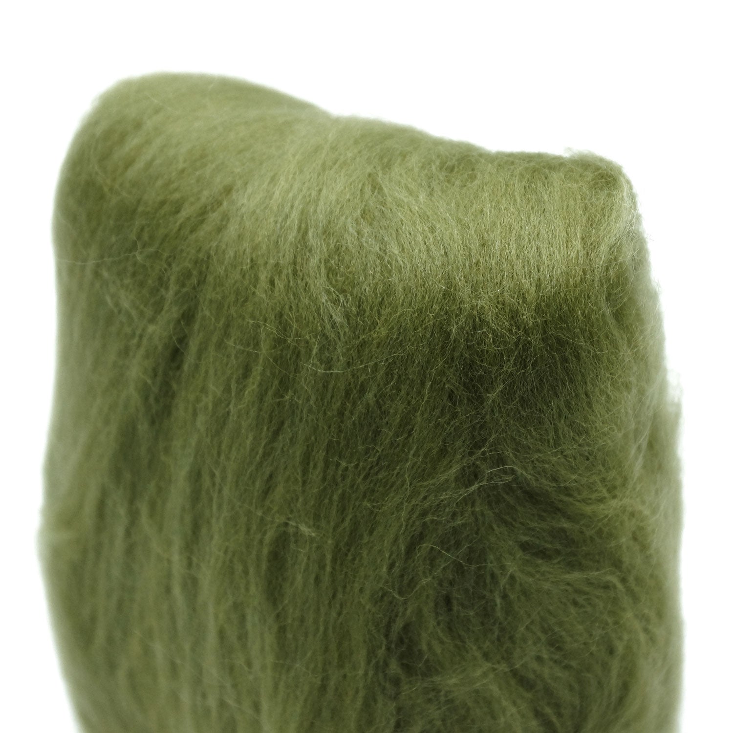 Natural Wool Roving (Moss Green)