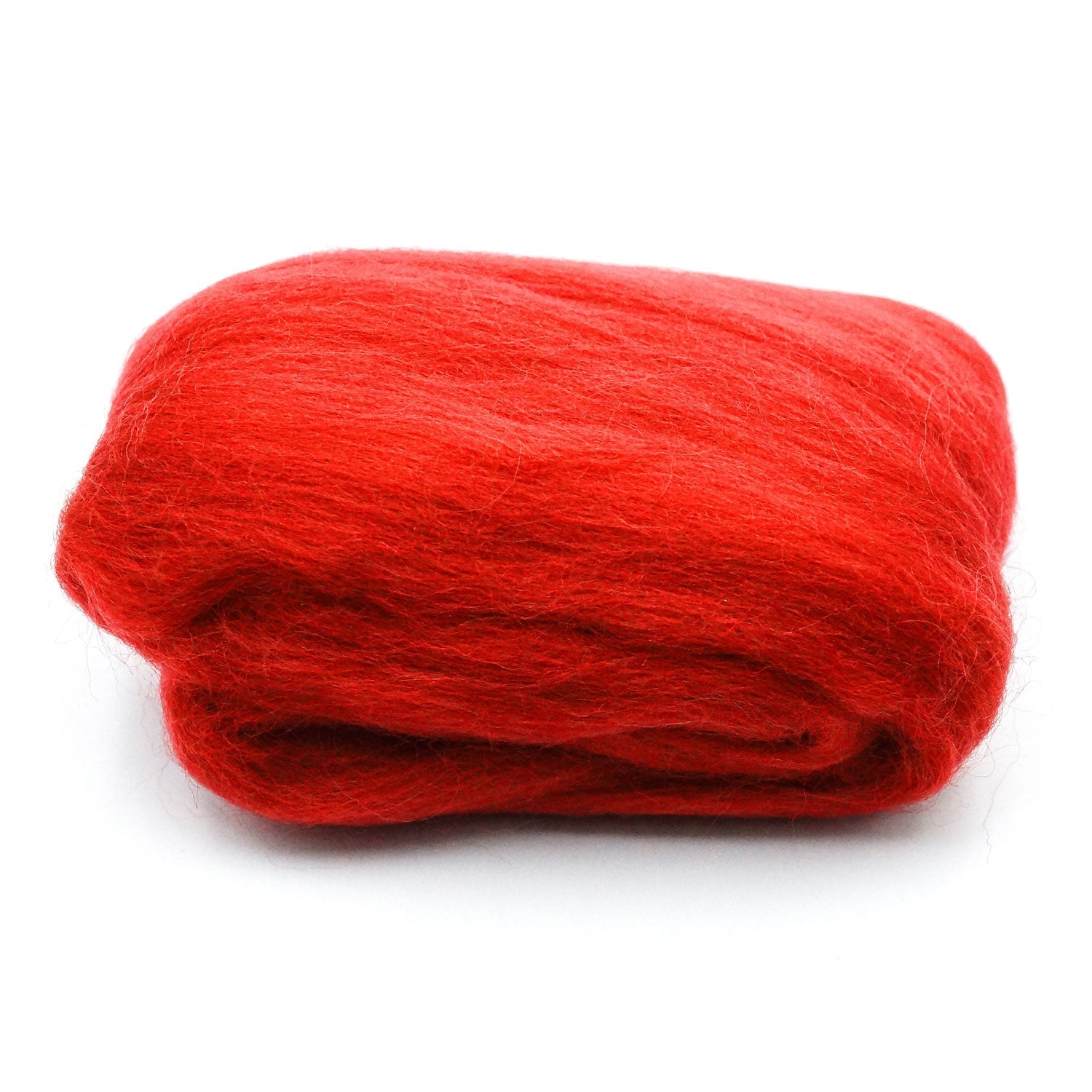 Natural Wool Roving (Red)