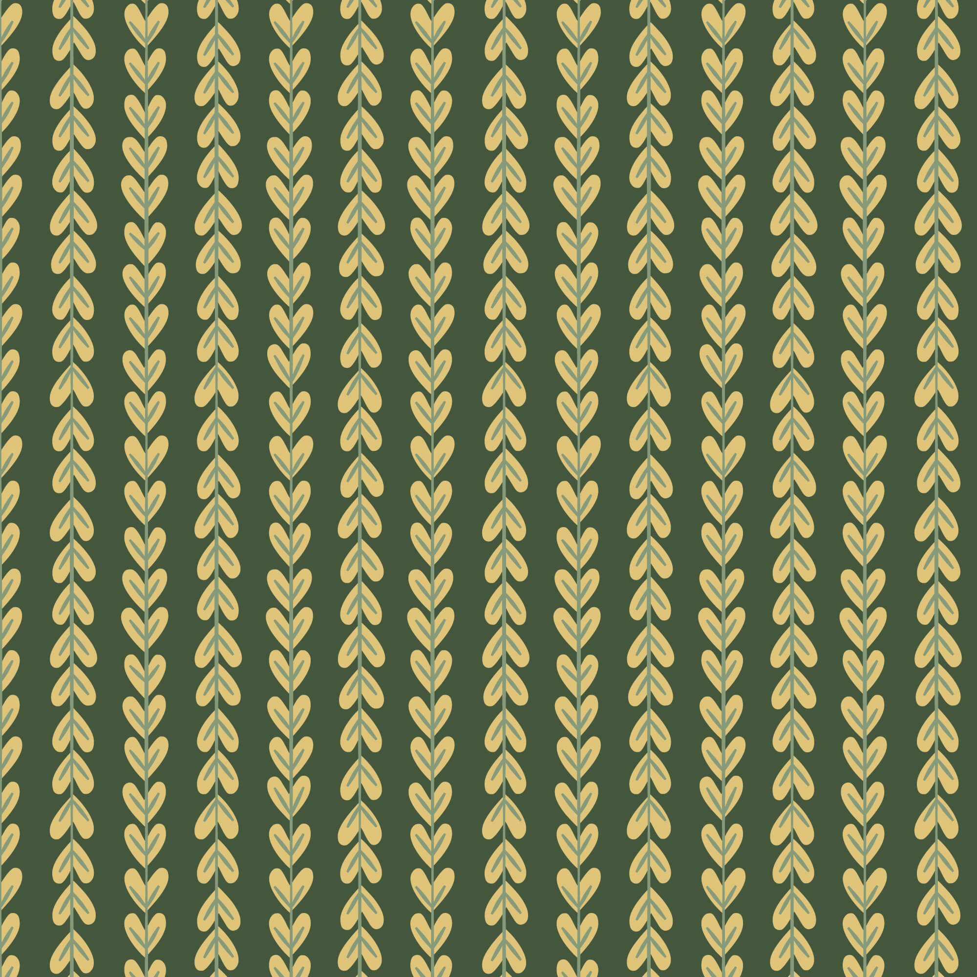 Naturally Wild Creeping Vines quilting fabric in green by Ann Gardner for Cloud9 Fabrics, leafy vine print on organic cotton, sold by the yard
