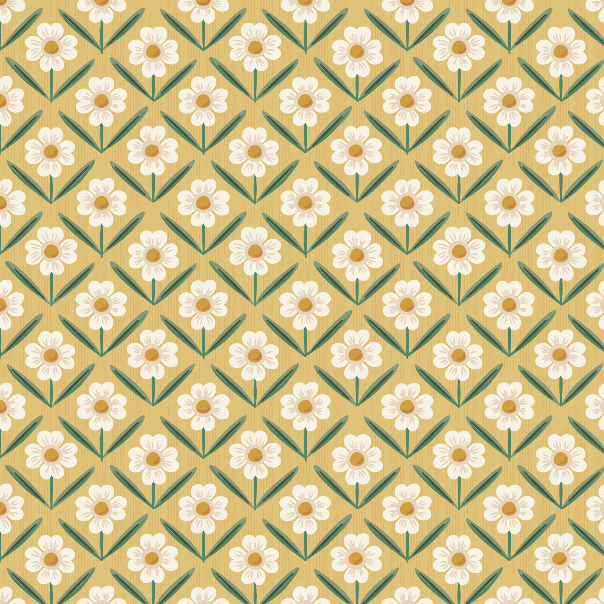 Naturally Wild Wild Meadow organic cotton quilting fabric in gold by Ann Gardner for Cloud9 Fabrics, wildflower print, sold by the yard