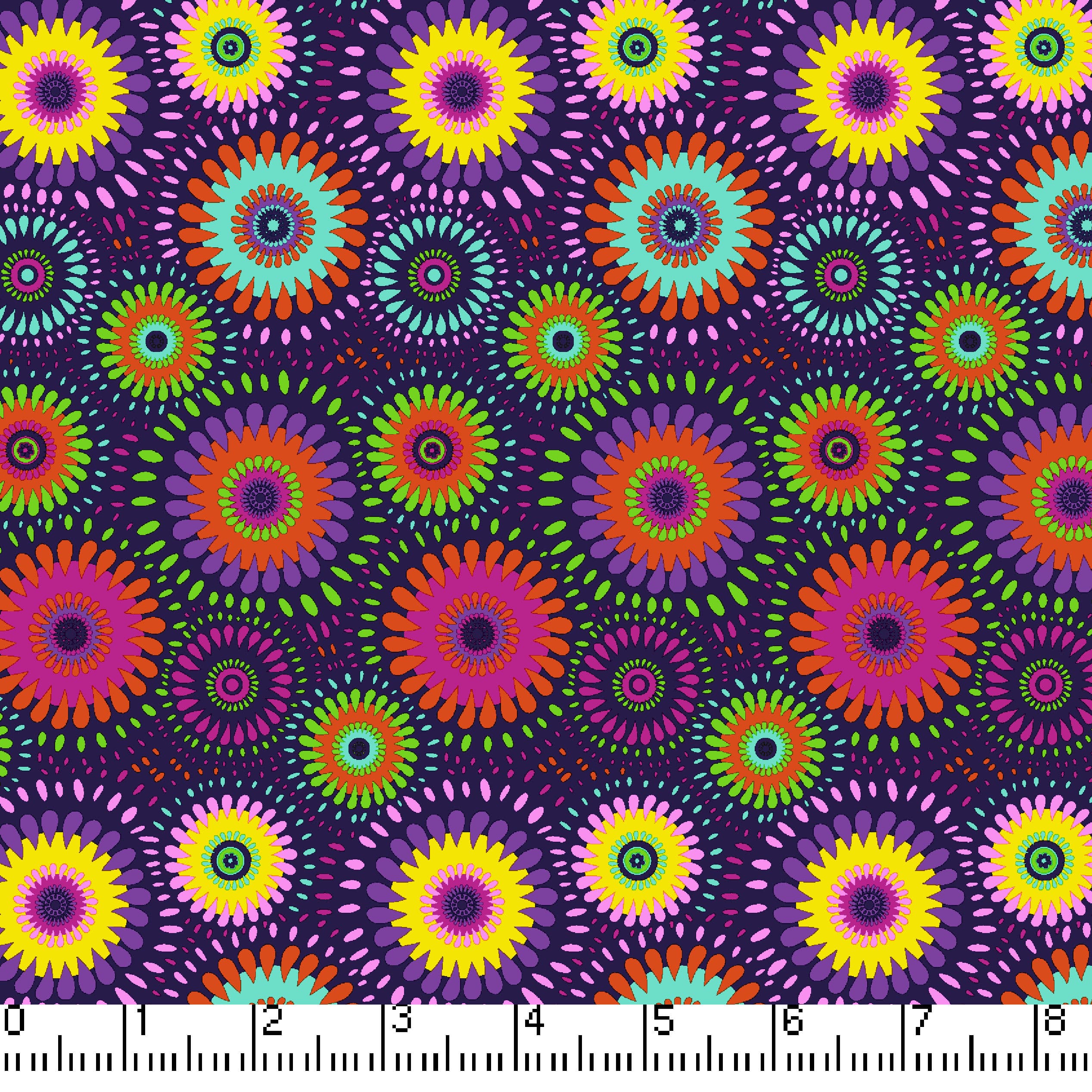 Navy Lucky Medallion 45" Wide Cotton Fabric Per Yard
