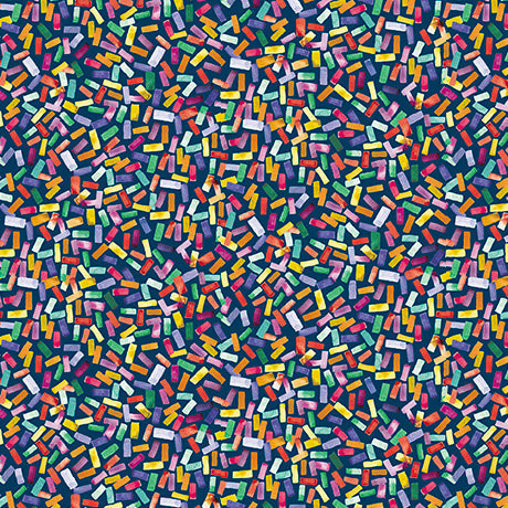 Navy Mingle Confetti Cotton 44"/45" Fabric Per Yard