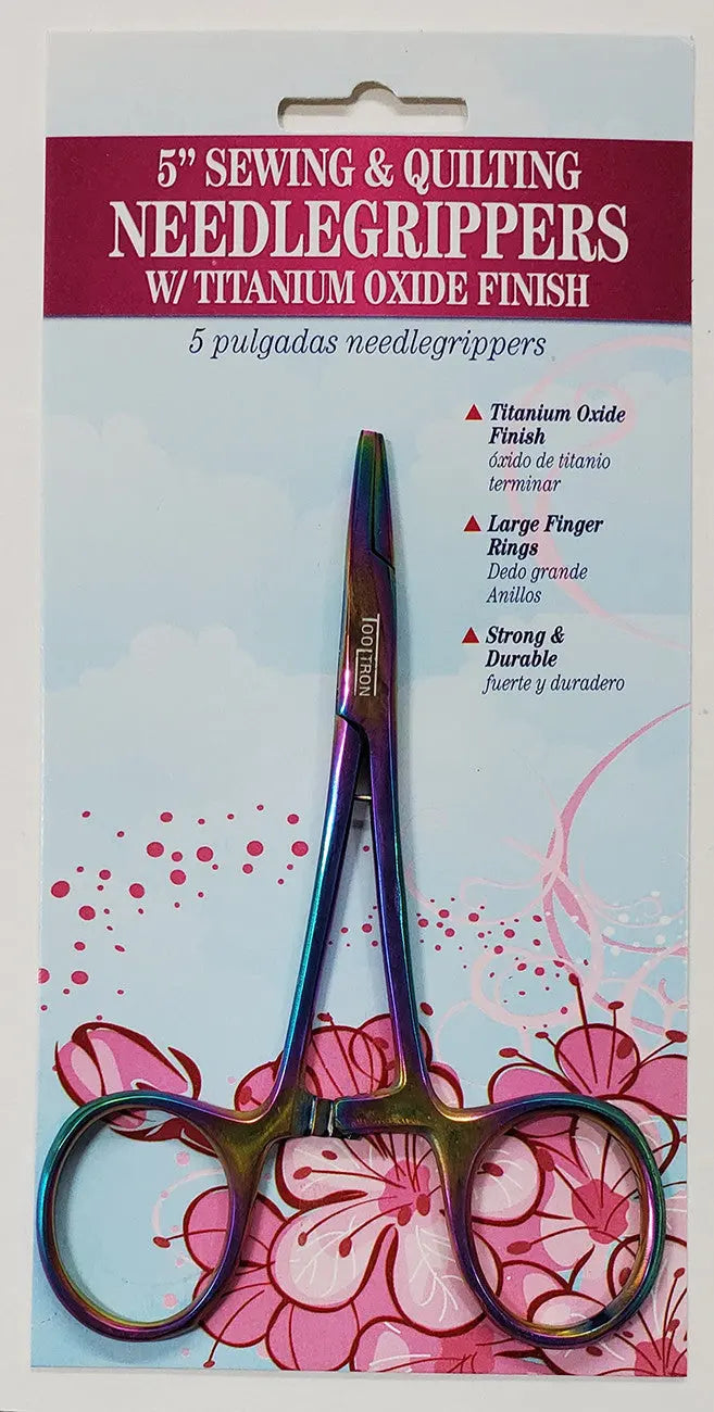 Needle Gripper Large Finger Holes Forceps 5in - Linda's Electric Quilters