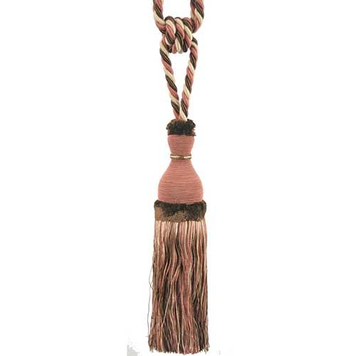 Newport Collection - 10-inch Single Tassel Tieback - BT-6004-08-06 Dusty Rose and Brown