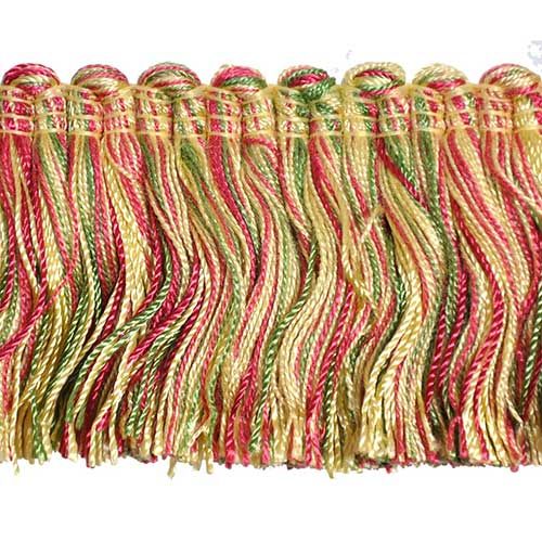 Newport Collection 2" Brush Fringe (25 YD ROLL) in Bright Yellow/Dark Rose - BF-4008-29-80