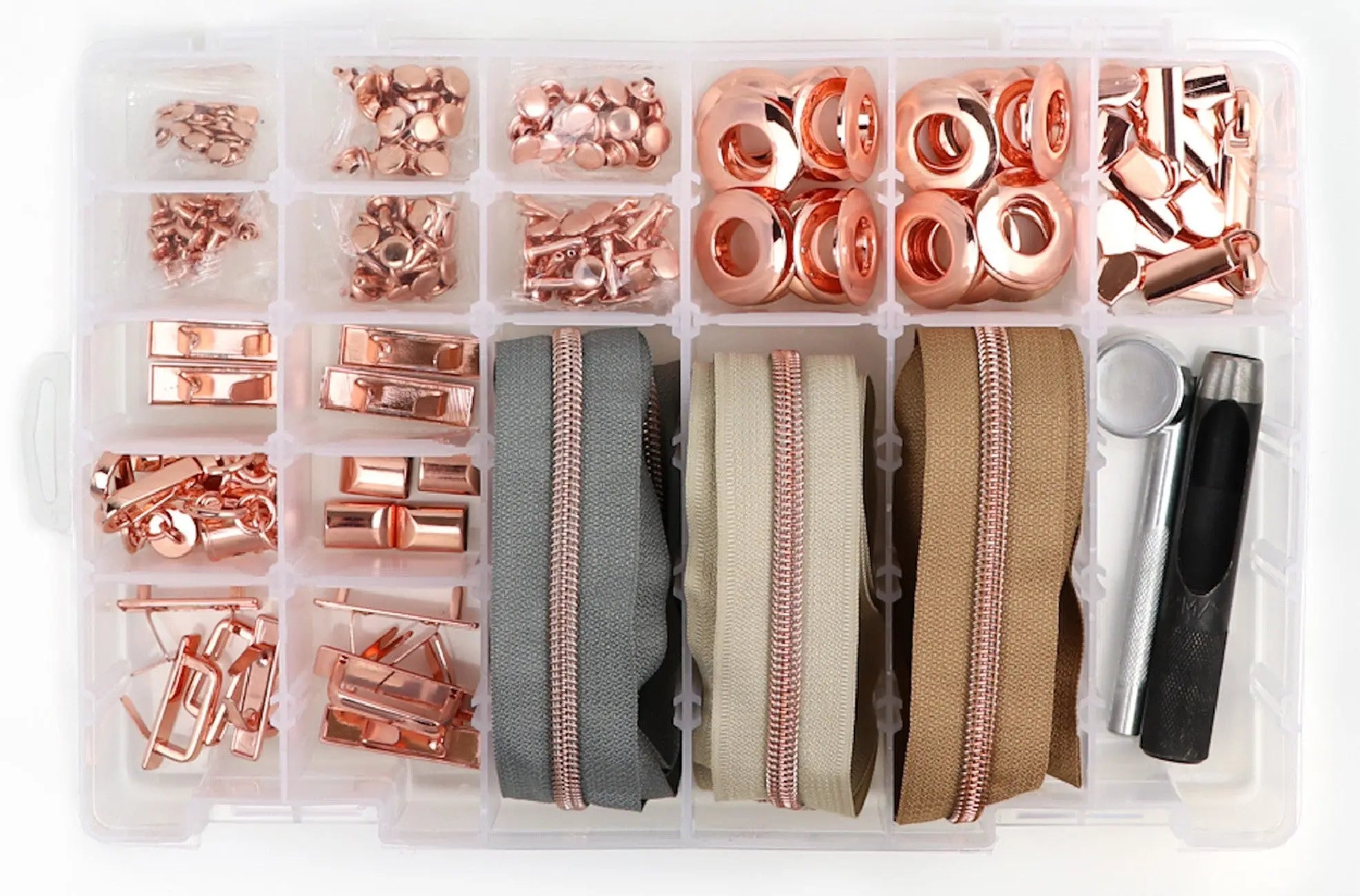 Next Level Hardware & Zipper Set Rose Gold - Linda's Electric Quilters