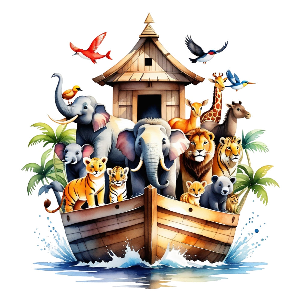 Noahs Ark Round Fabric Panel 1 QuiltingFabricPanels