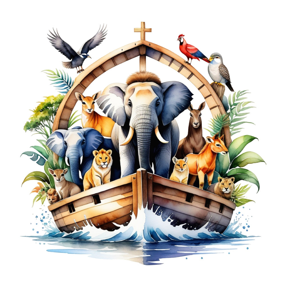 Noah's Ark Round Fabric Panel 15