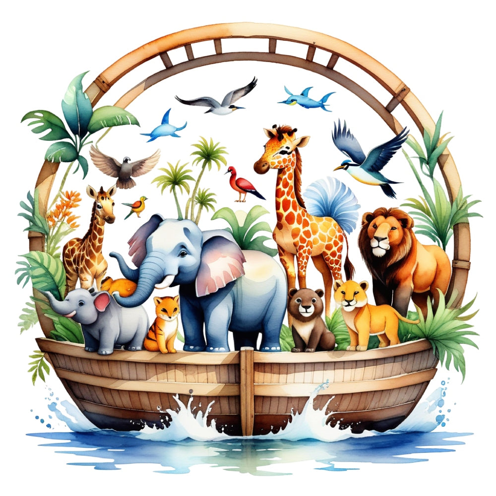 Noah's Ark Round Fabric Panel 2