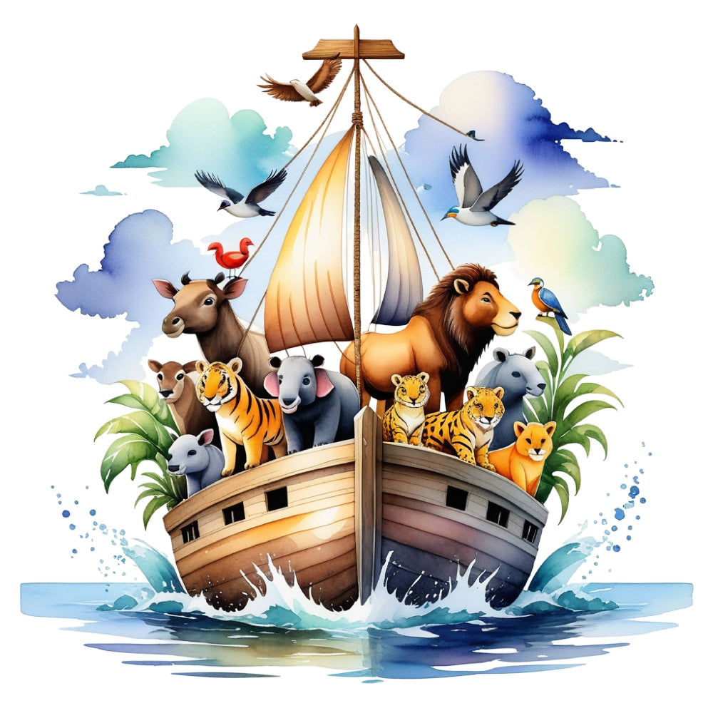Noah's Ark Round Fabric Panel 5