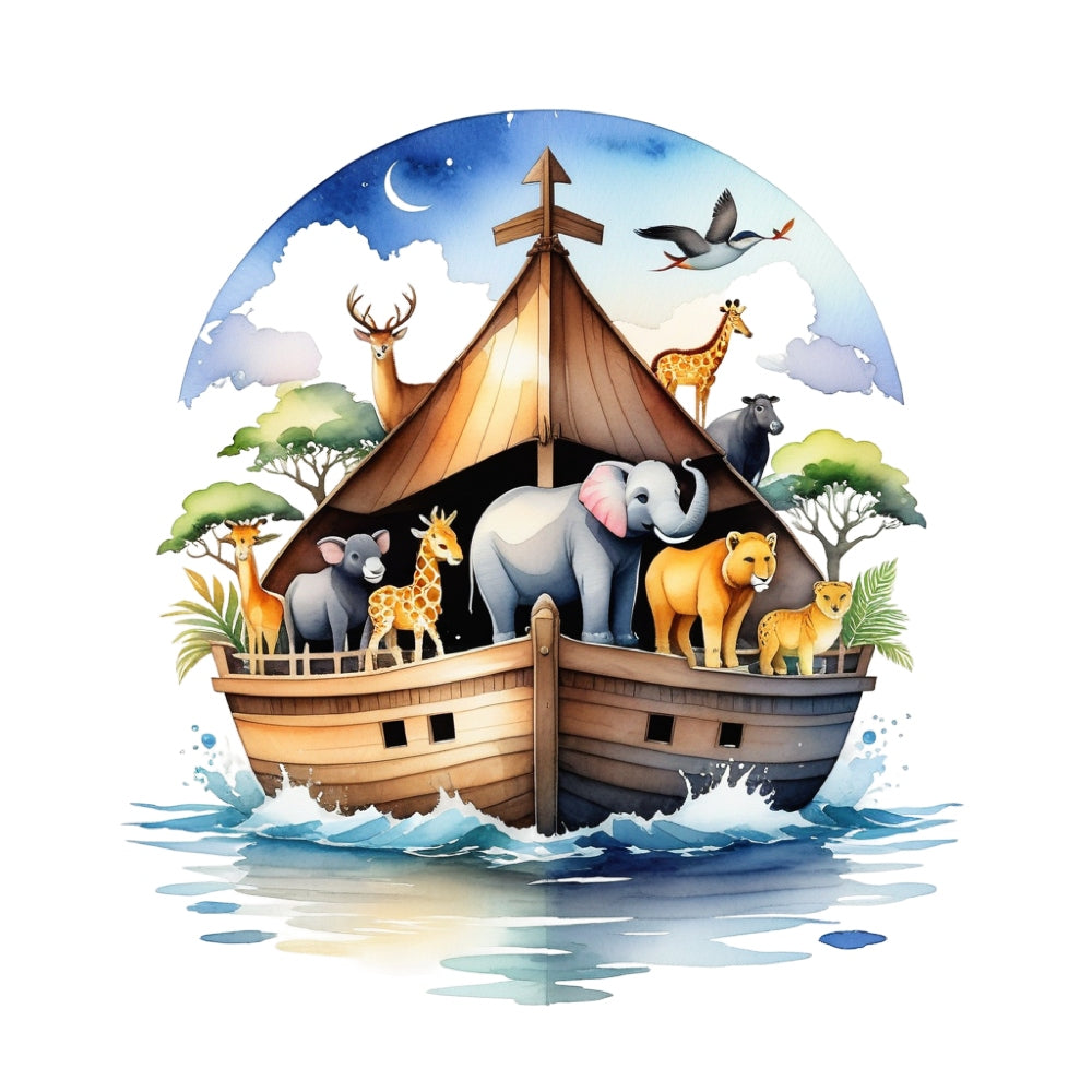 Noah's Ark Round Fabric Panel 8 QuiltingFabricPanels