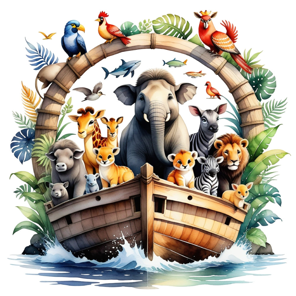 Noah's Ark Round Fabric Panel 9 QuiltingFabricPanels