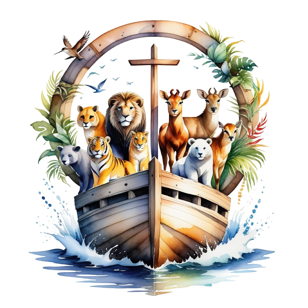 Noah's Ark Round Fabric Panel 14