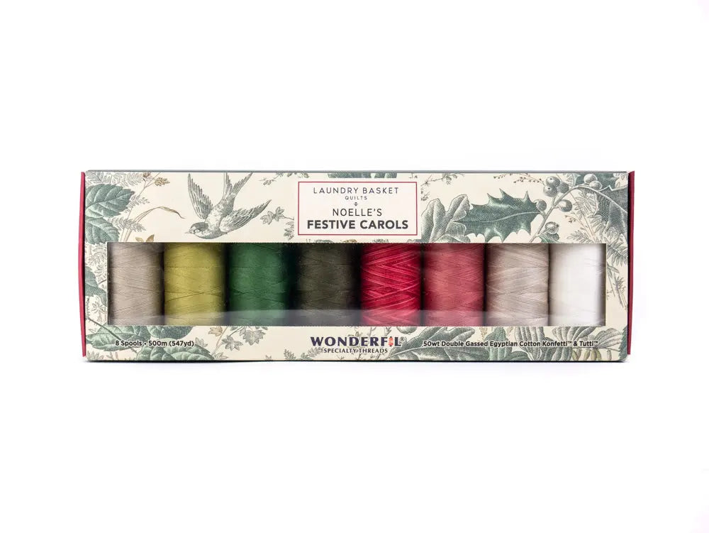 Noelle’s Festive Carols by Edyta Sitar - Egyptian Cotton Thread Pack WonderFil USA